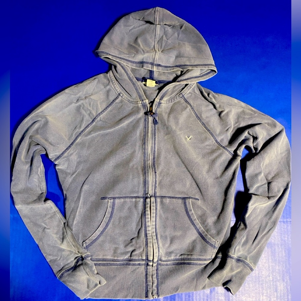 American Eagle Outfitters Y2K Vintage Blue Knit Hoodie S/P